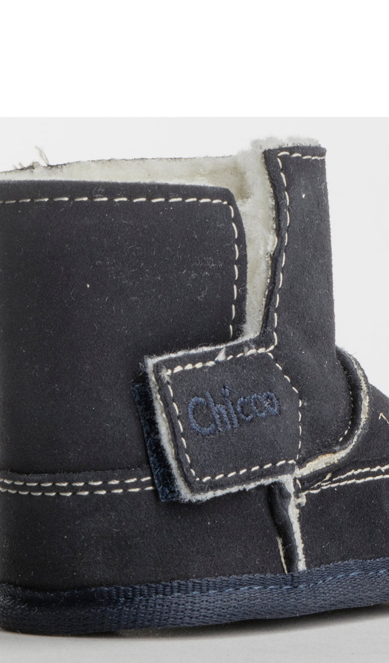 CHICCO Stivaletto bambino blu in suede strappo