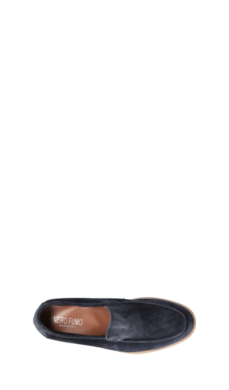 NEROFUMO Mocassino uomo blu in suede