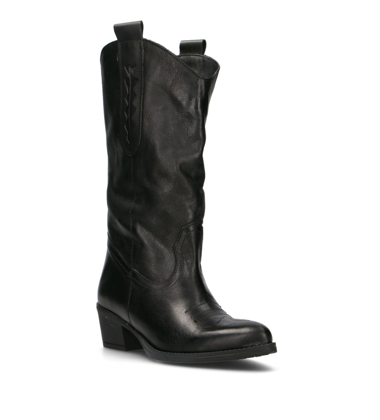 NEROFUMO Stivale donna nero in pelle