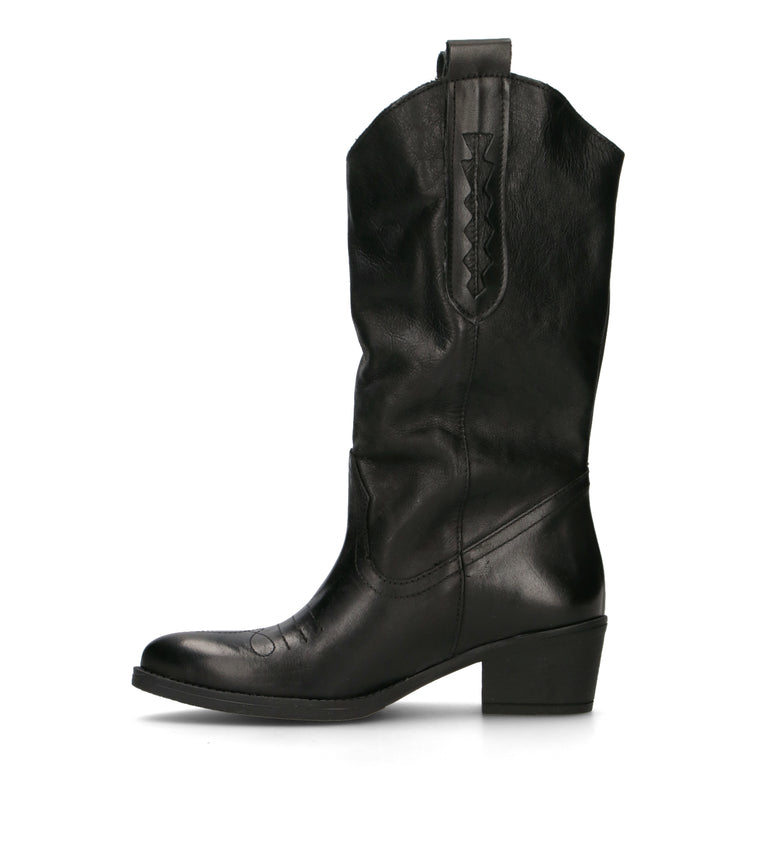 NEROFUMO Stivale donna nero in pelle