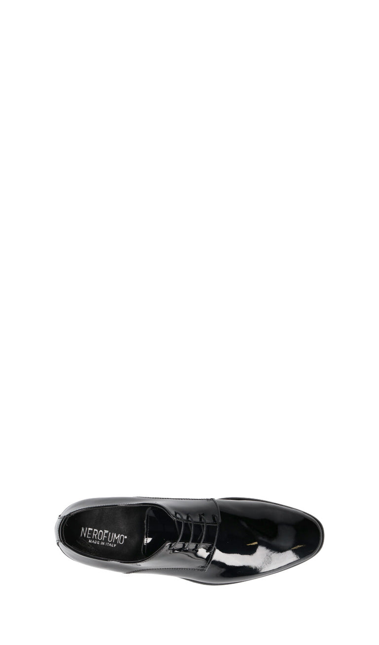 NEROFUMO Stringata uomo nera in pelle