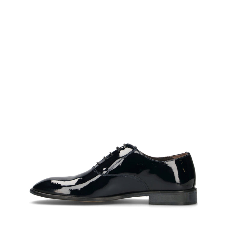 NEROFUMO Stringata uomo blu in pelle