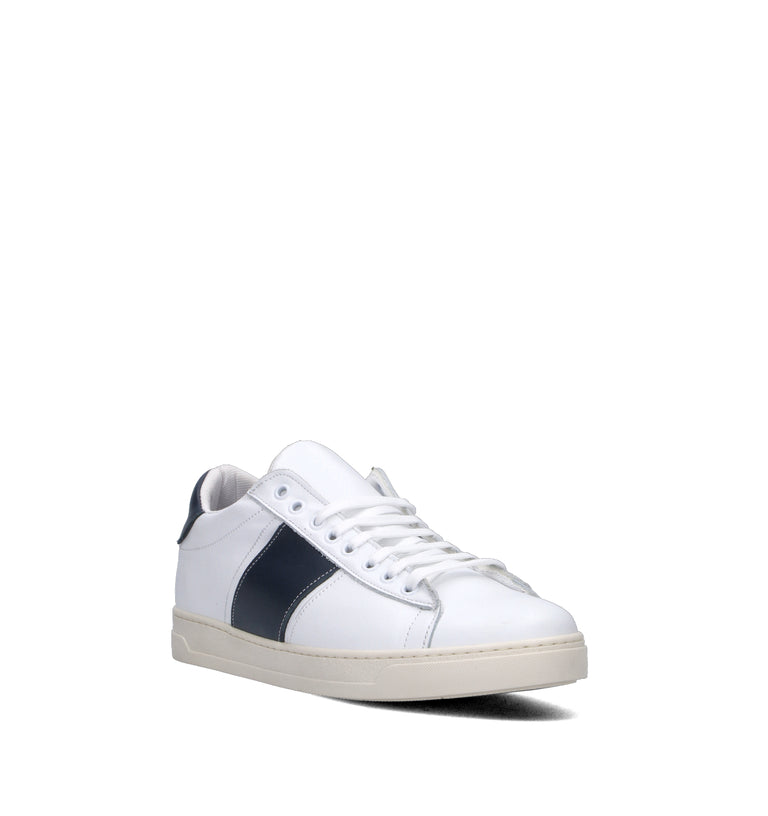 NEROFUMO Sneaker uomo bianca/blu in pelle