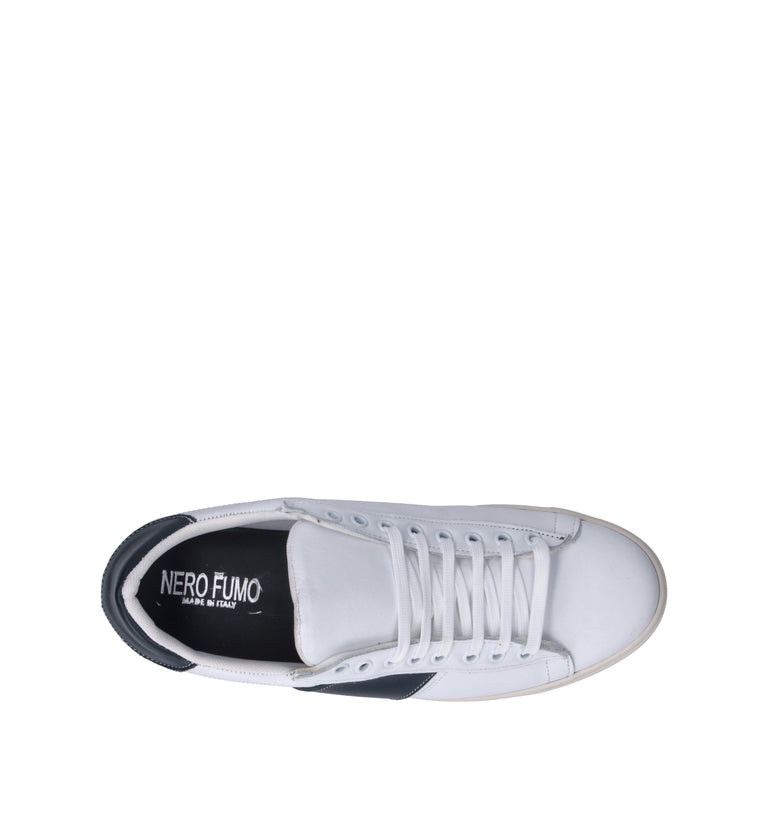 NEROFUMO Sneaker uomo bianca/blu in pelle