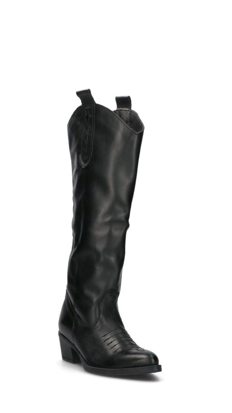 NEROFUMO Stivale donna nero in pelle