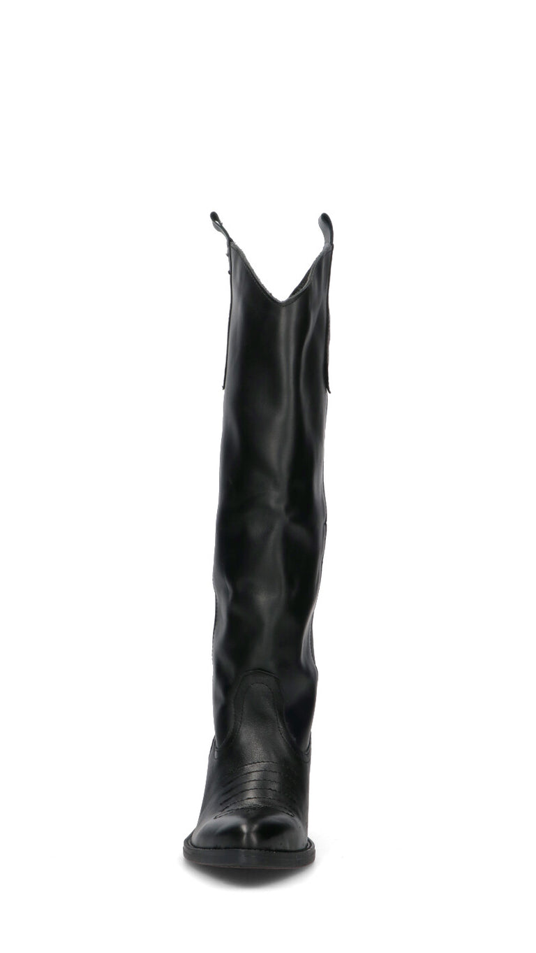 NEROFUMO Stivale donna nero in pelle