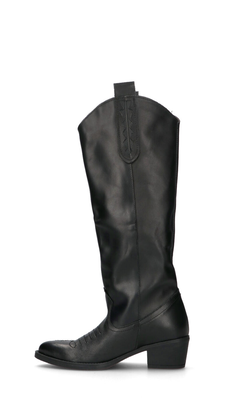 NEROFUMO Stivale donna nero in pelle