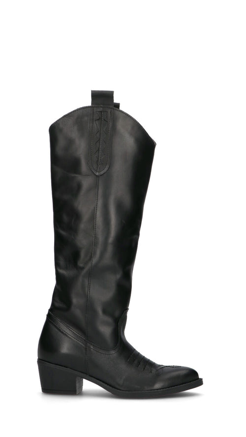 NEROFUMO Stivale donna nero in pelle