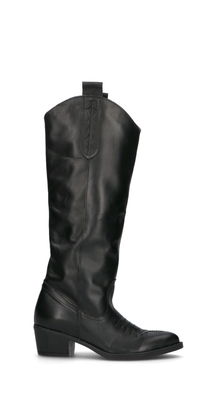NEROFUMO Stivale donna nero in pelle