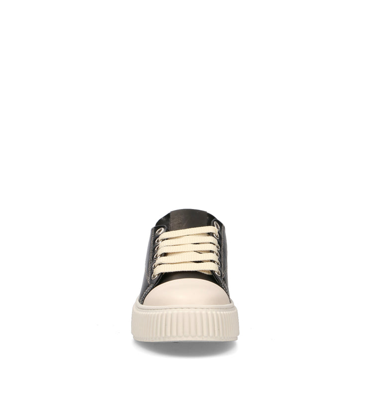 NEROFUMO Sneaker uomo nera/bianca in pelle