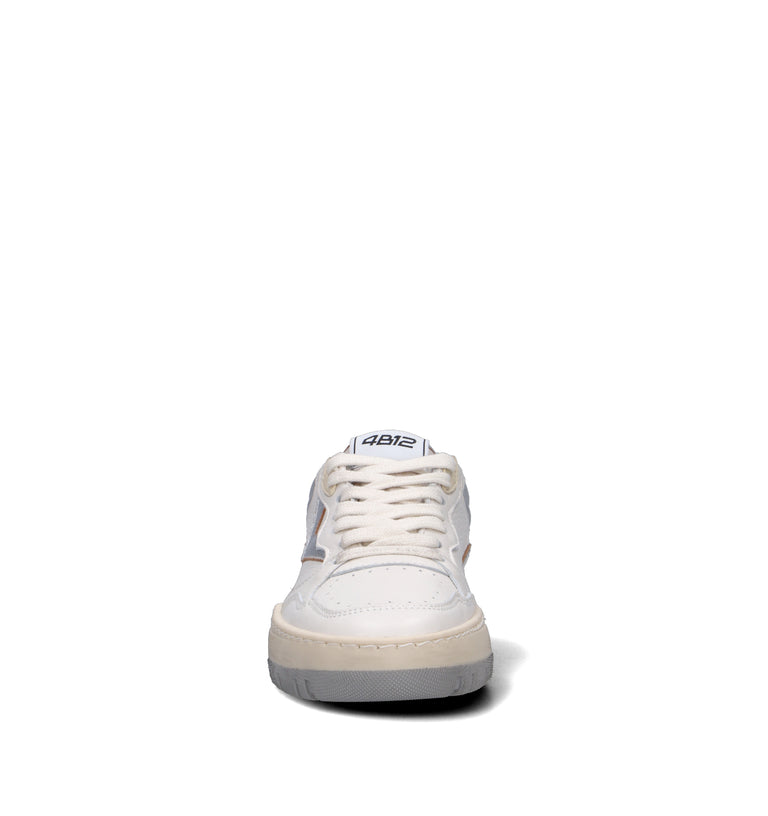 QUATTROBARRADODICI Sneaker donna bianca in pelle
