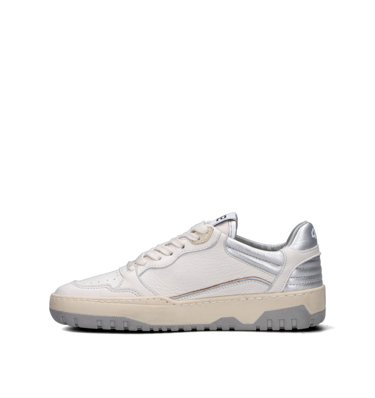 QUATTROBARRADODICI Sneaker donna bianca in pelle