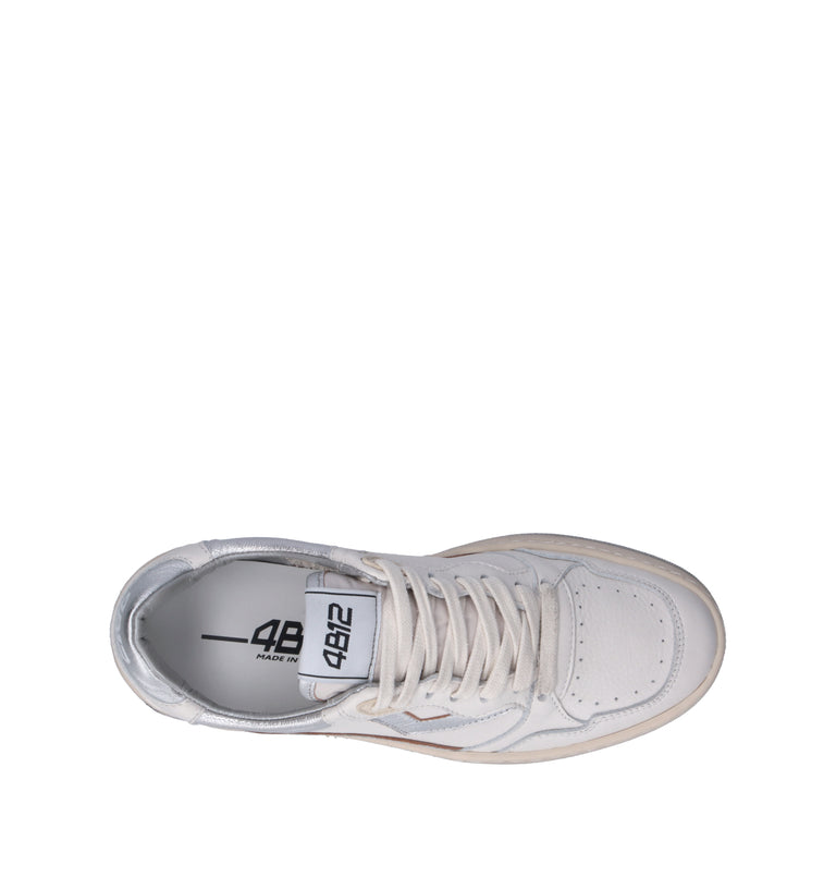 QUATTROBARRADODICI Sneaker donna bianca in pelle