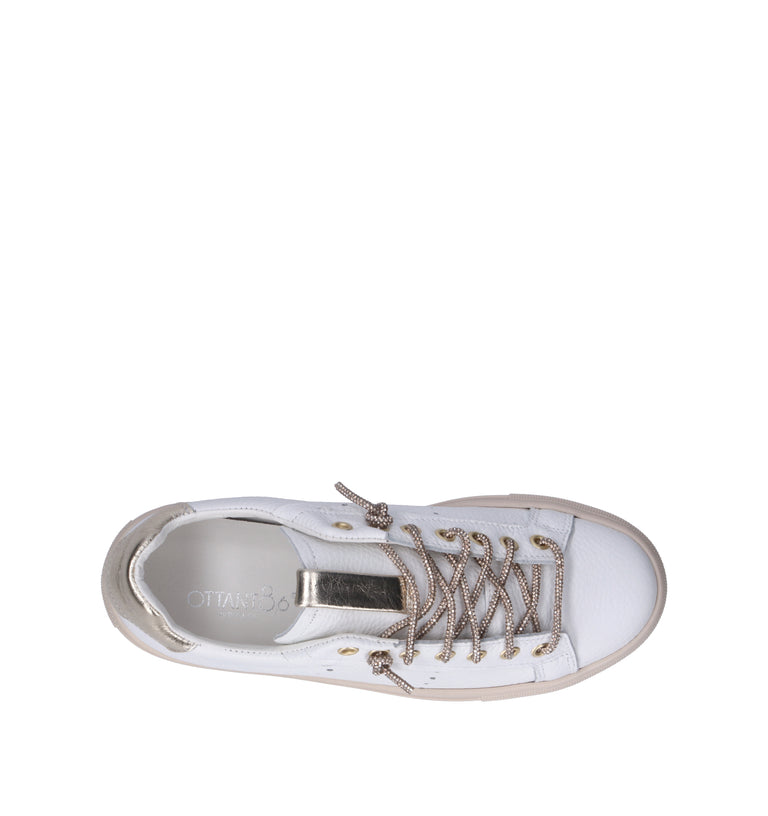 OTTANT8,6 Sneaker donna bianca/platino in pelle