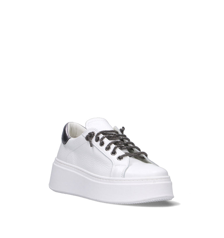 OTTANT8,6 Sneaker donna bianca/canna di fucile in pelle