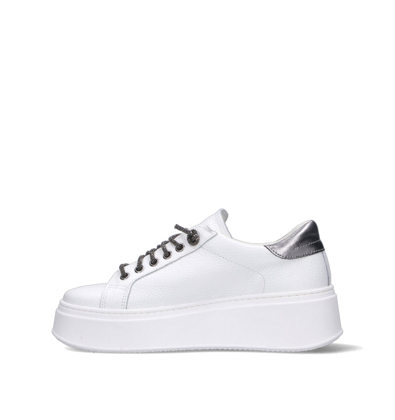 OTTANT8,6 Sneaker donna bianca/canna di fucile in pelle