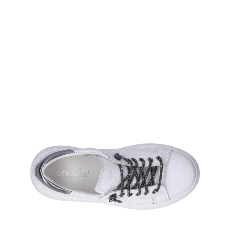 OTTANT8,6 Sneaker donna bianca/canna di fucile in pelle
