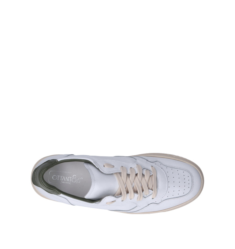 OTTANT8,6 Sneaker uomo bianca/muschio in pelle