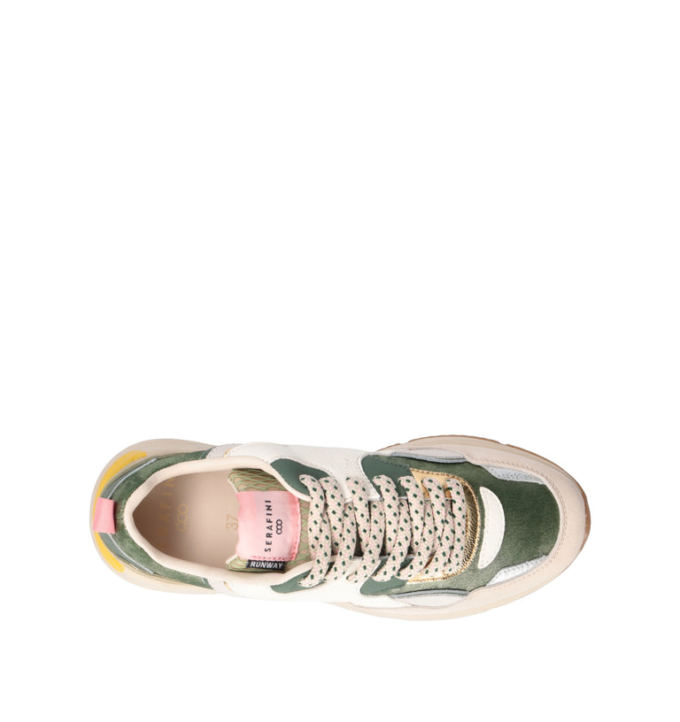 SERAFINI Sneaker donna bianca/salvia