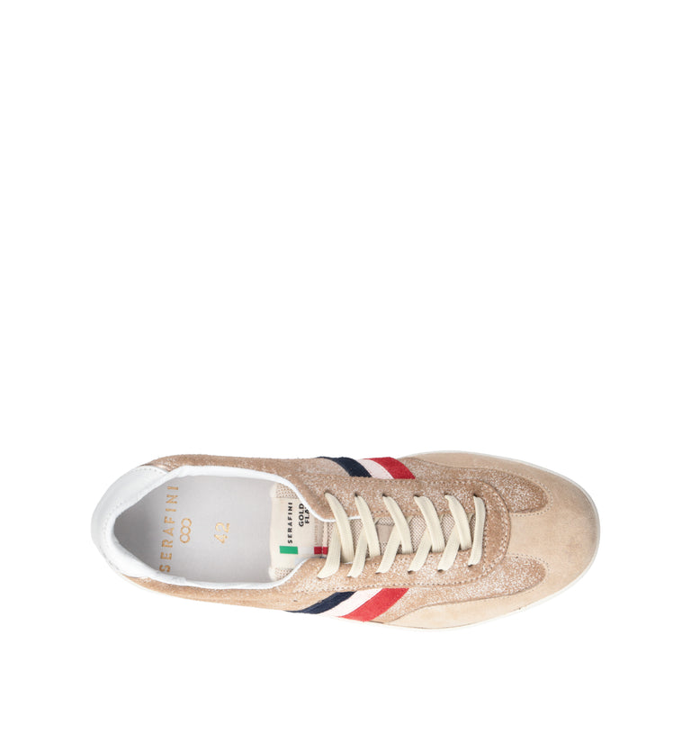 SERAFINI Sneaker uomo beige in suede