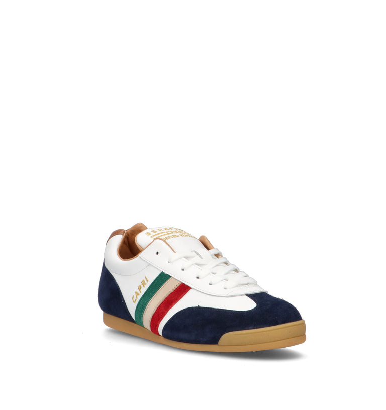 SERAFINI Sneaker uomo bianca/blu in pelle