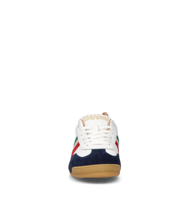 SERAFINI Sneaker uomo bianca/blu in pelle