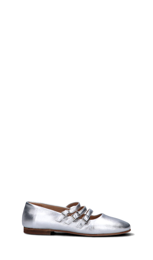 RABARBARO Ballerina donna argento in pelle