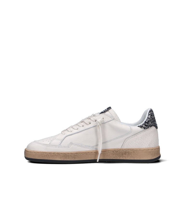 QUATTROBARRADODICI Sneaker donna bianca in pelle