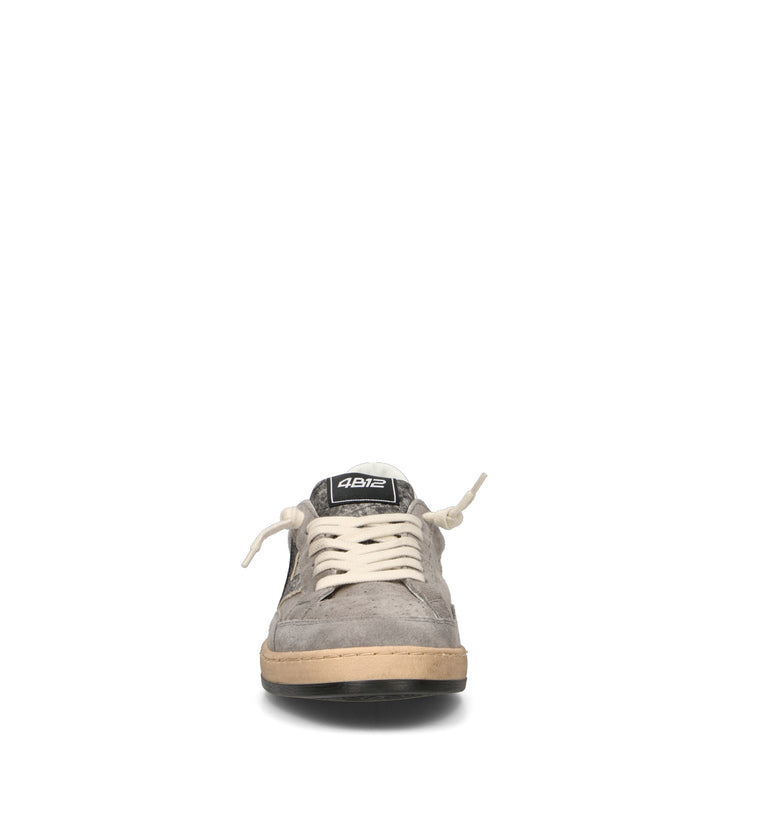 QUATTROBARRADODICI Sneaker uomo grigia in suede