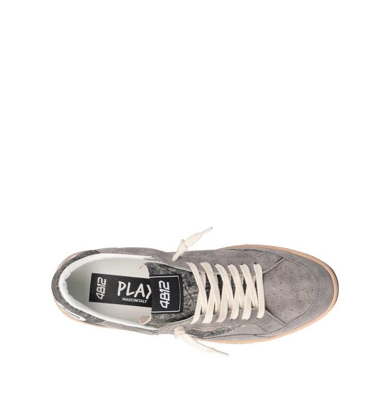 QUATTROBARRADODICI Sneaker uomo grigia in suede