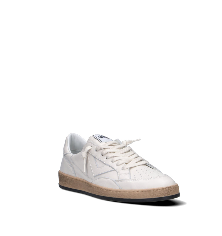 QUATTROBARRADODICI Sneaker uomo bianca in pelle
