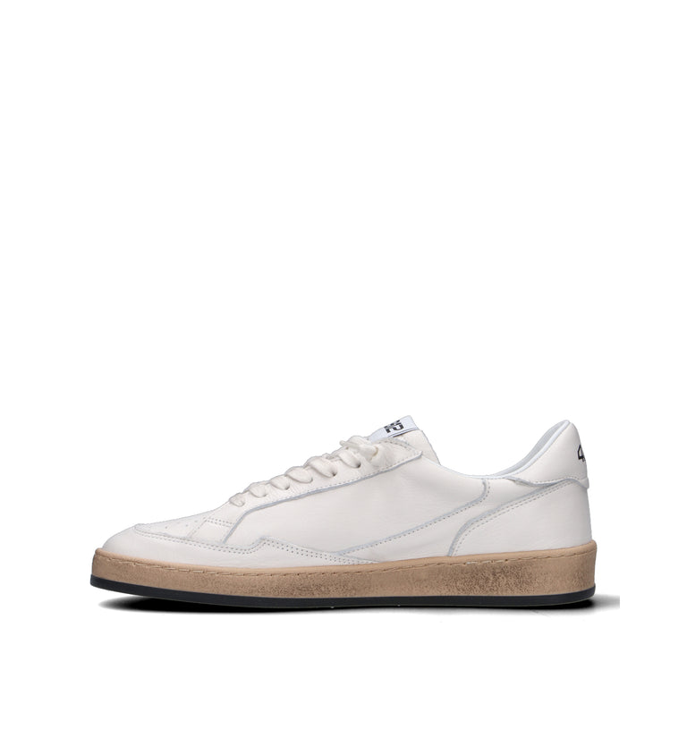 QUATTROBARRADODICI Sneaker uomo bianca in pelle