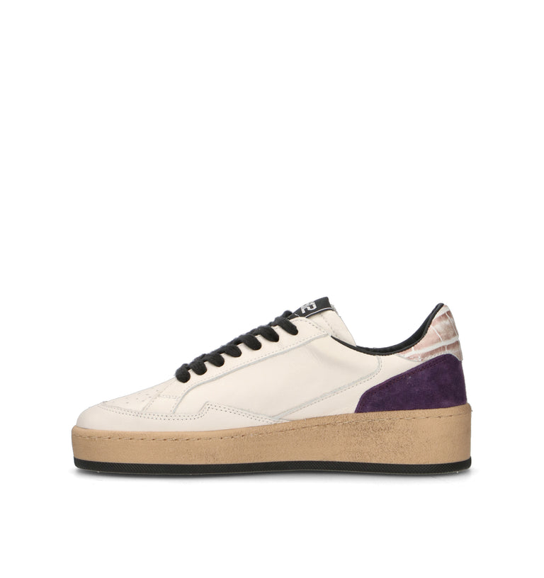 QUATTROBARRADODICI Sneaker donna bianca in pelle