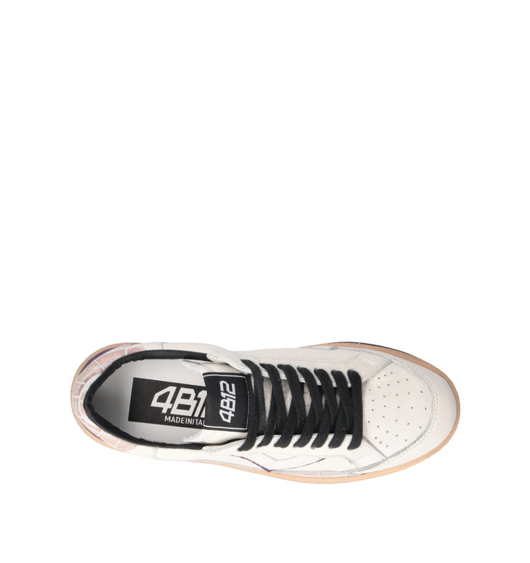 QUATTROBARRADODICI Sneaker donna bianca in pelle