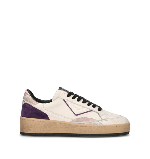 QUATTROBARRADODICI Sneaker donna bianca in pelle