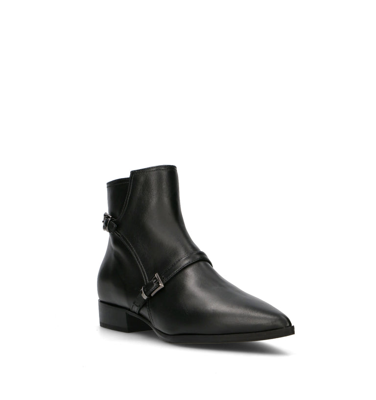 PHIL MELVIS Tronchetto donna nero in pelle
