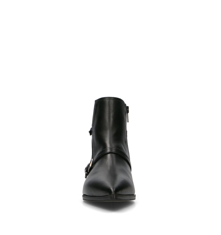 PHIL MELVIS Tronchetto donna nero in pelle