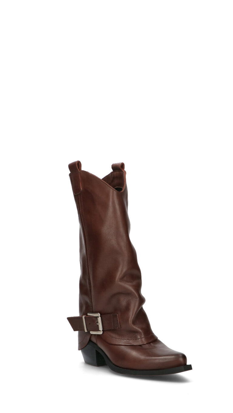 PHIL MELVIS Stivale donna marrone in pelle