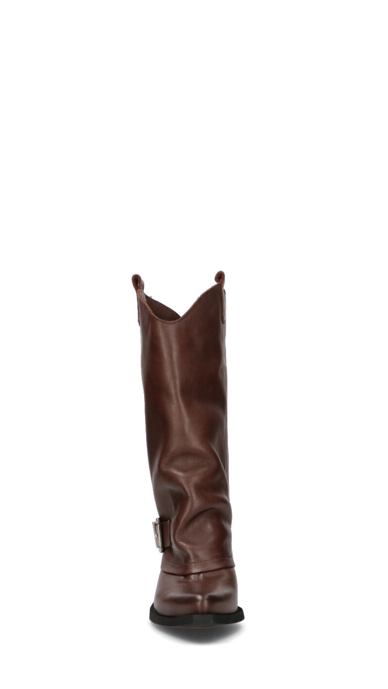 PHIL MELVIS Stivale donna marrone in pelle