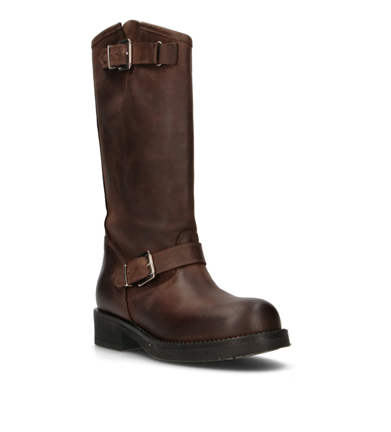 PHIL MELVIS Stivale donna testa di moro in pelle