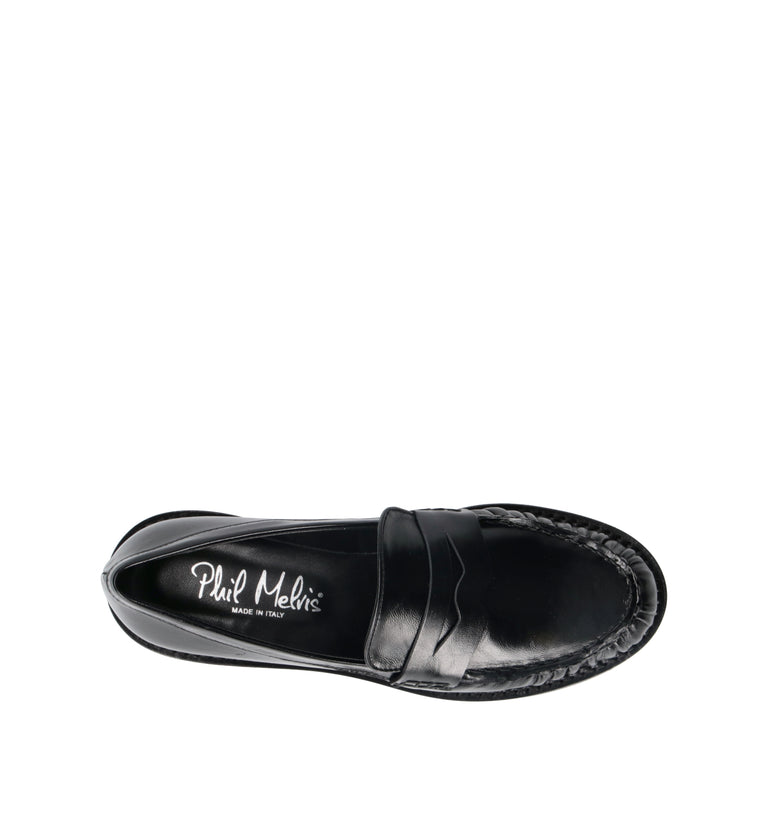 PHIL MELVIS Mocassino donna nero in pelle