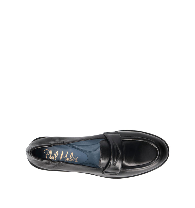 PHIL MELVIS Mocassino donna nero in pelle