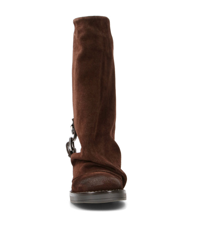 PHIL MELVIS Stivale donna testa di moro in suede