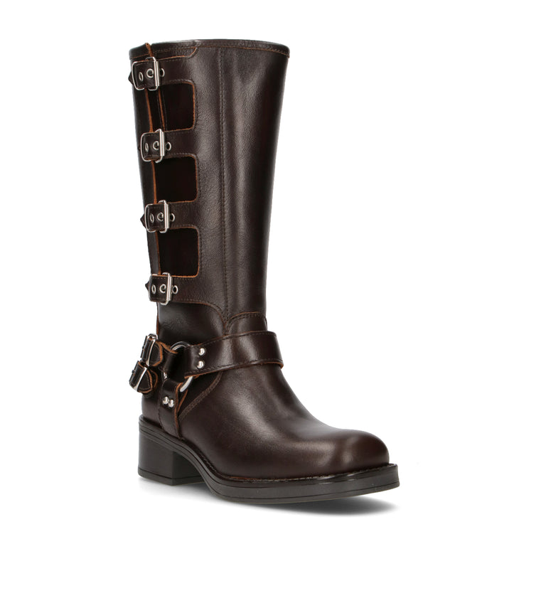 PHIL MELVIS Stivale donna testa di moro in pelle