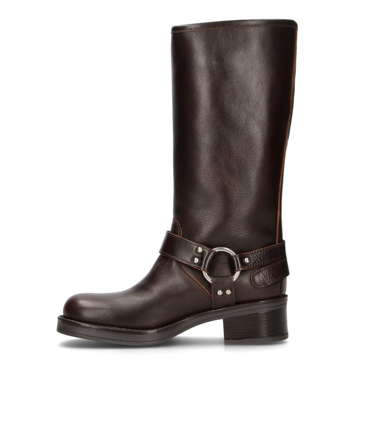 PHIL MELVIS Stivale donna testa di moro in pelle