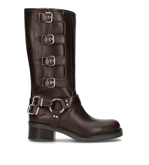 PHIL MELVIS Stivale donna testa di moro in pelle