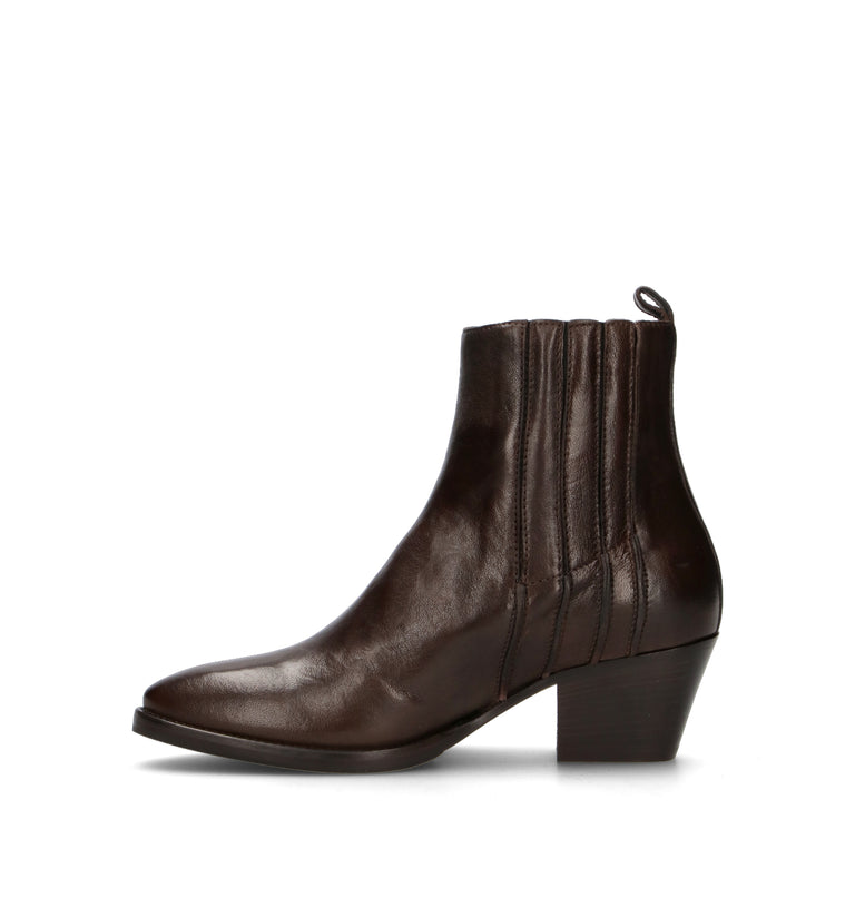 PHIL MELVIS Tronchetto donna marrone in pelle