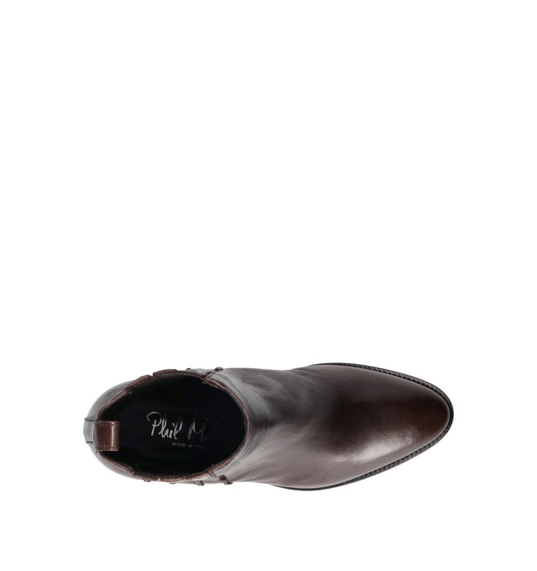 PHIL MELVIS Tronchetto donna marrone in pelle