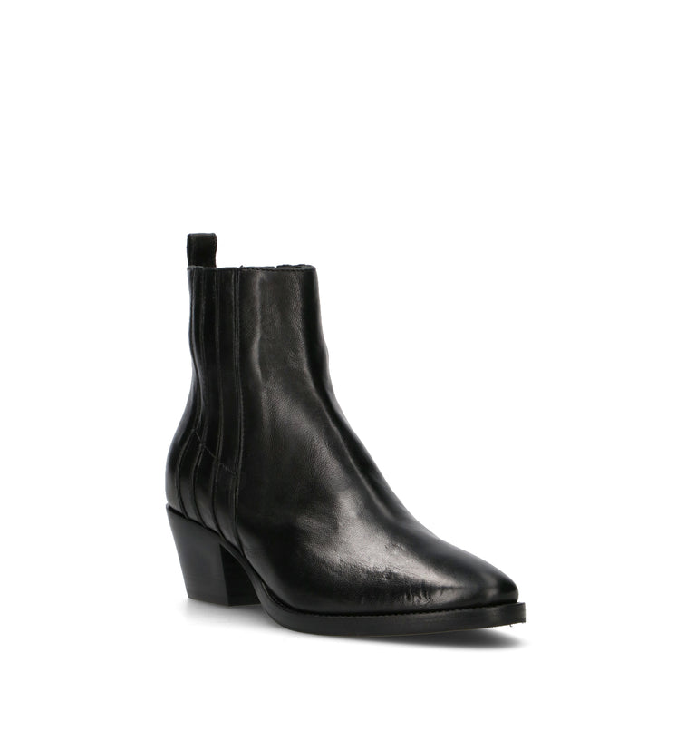 PHIL MELVIS Tronchetto donna nero in pelle