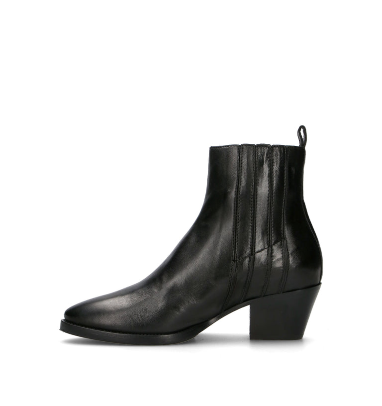 PHIL MELVIS Tronchetto donna nero in pelle